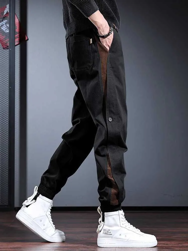 Black Cotton Drawstring Joggers: Comfy Baggy Pants for Mens Casual