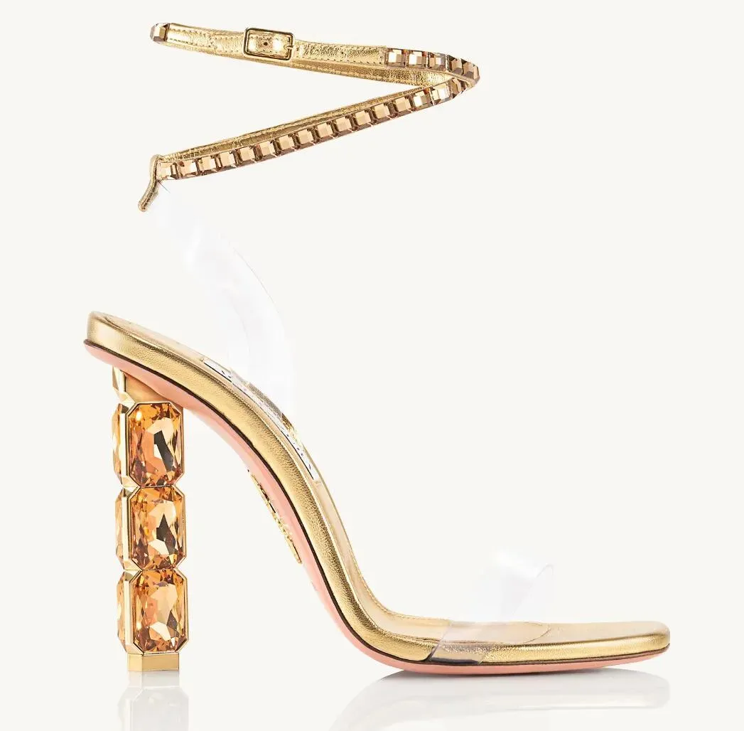 Fashion Aquazzuras PVC Designer Damen Sandalen Aura Plexi Sandalen Heels Krista Buckle Party Hochzeitskleid Schuhe Ferse Sexy Ruckengurt Leder Sohle Sandale 35 43 Von 71 8 DHgate