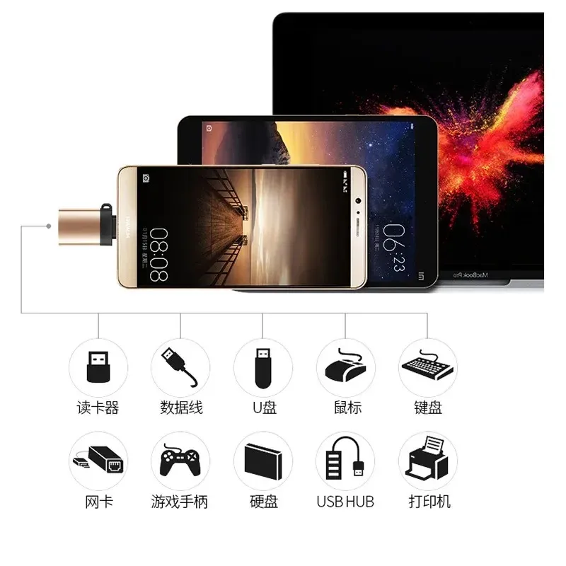 USB-C Type-C naar Micro USB B 3.0 Gegevenslaadkabeladapter Converter USB Type C Vrouw aan Male voor Samsung Xiaomi Huawei Honor
