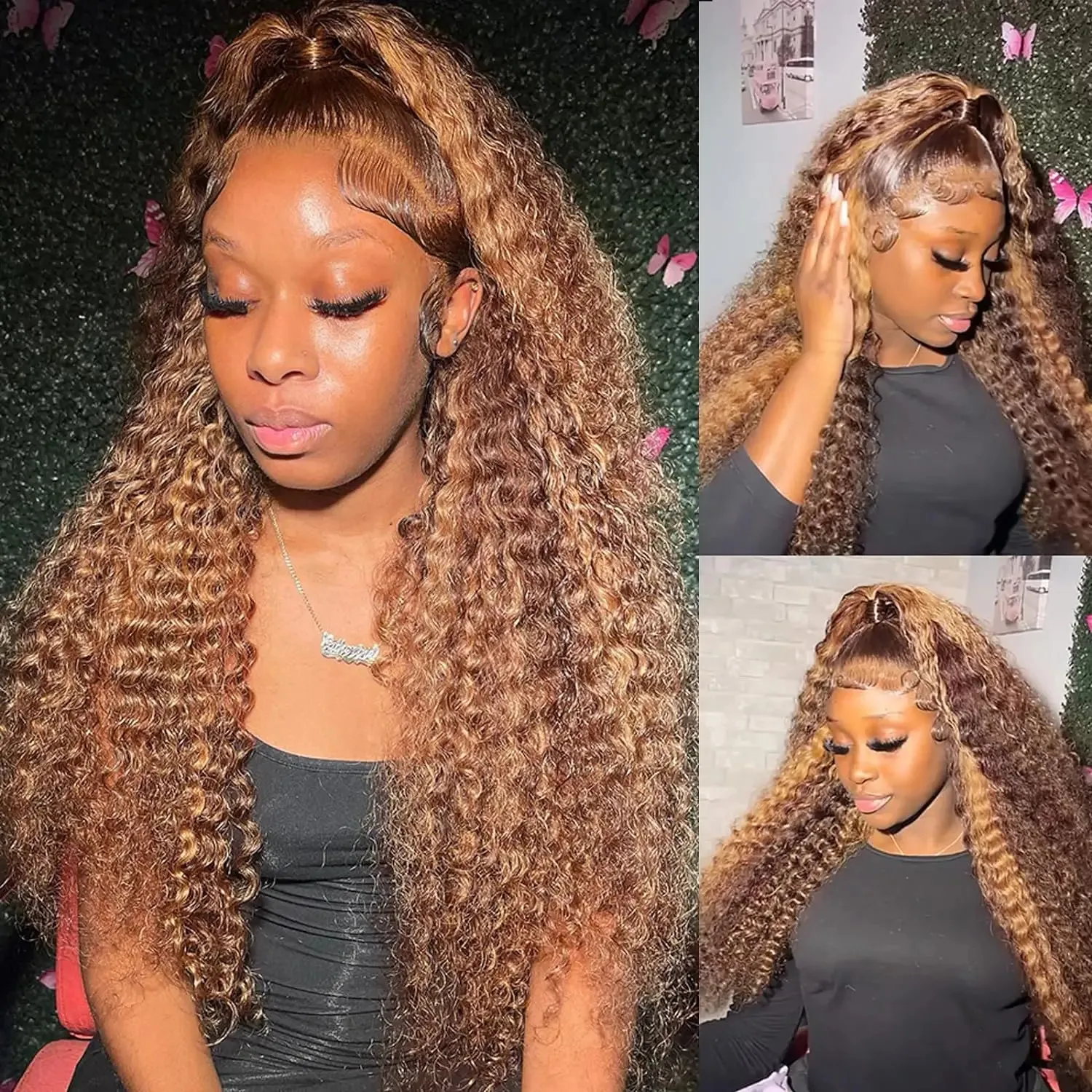 Long blonde Swisslace Lacefront wig 2019 curly wig XXXL 42 Inch Wavy Curly Long Wig Lace Front Center Part Ice  main image 4