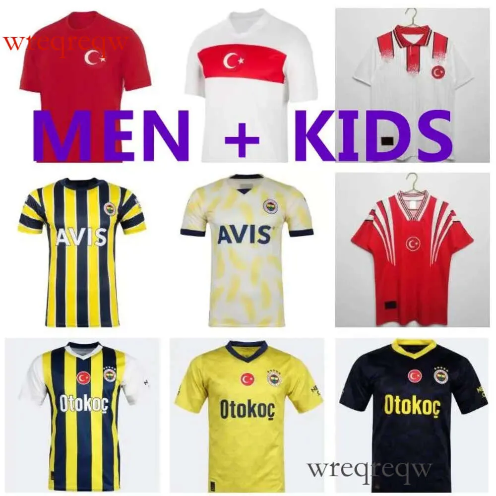 24 25 Turkiet Soccer Jerseys 2024 Club Fenerbahce Dzeko Camisetas de Futbol Mesut Ozan Tufan Perotti Samatta Camiseta Football Shirts Retro Turkiye 1996 Man Kids Kids