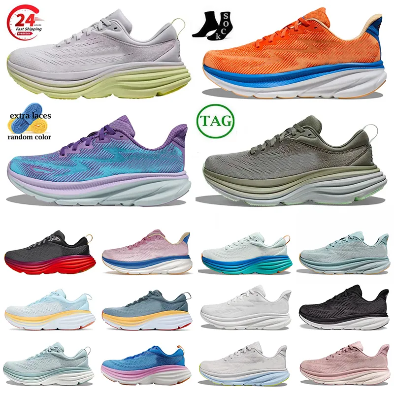 Hako One Clifton 9 Running Shoes Women Free Pepople Sneakers Bondi 8 Cliftons Black White Peach Whip Harbor Cloud Carbon X2 Men Trainers Outdoor Sports