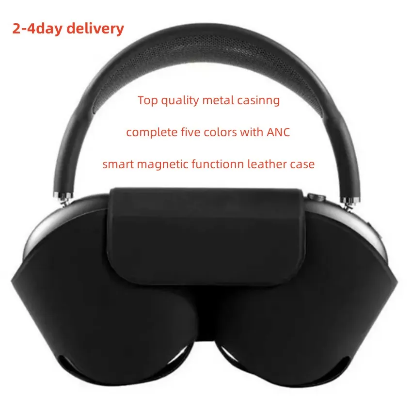 بالنسبة إلى AirPods Max Pro 2 ، فإن سماعات الرأس Bluetooth Accessories Airpod Max Pros ، سماعة سماعة الأذن اللاسلكية أعلى جودة ANC Metal Shell Casle Silicone Proptice Case
