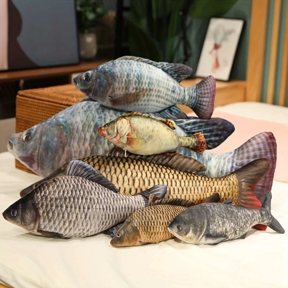 Oreiller en Peluche 3D Gros Poisson pour Chambre de Bébé, Décoration Maison, Cadeau d'Anniversaire pour Petite Amie