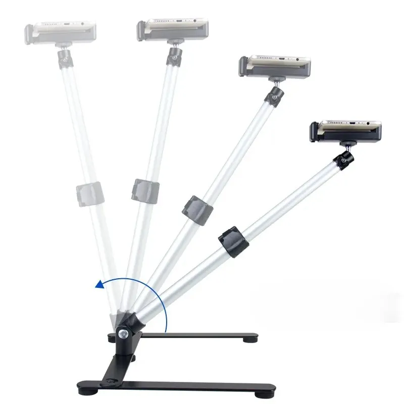 Photography Adjustable Table Stand Set Tripod Top Mini Monopod Phone Clip Fill-In Light Tripod With Mobile For Live Streaming