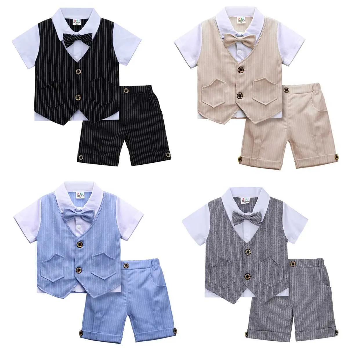 Risparmia alla grande su Nuovi Set Di Vestiti Nati Set Di Abbigliamento Per  Bambini, Top E Pantaloncini Da Gentiluomo Infantile, Outfit Estivo Da