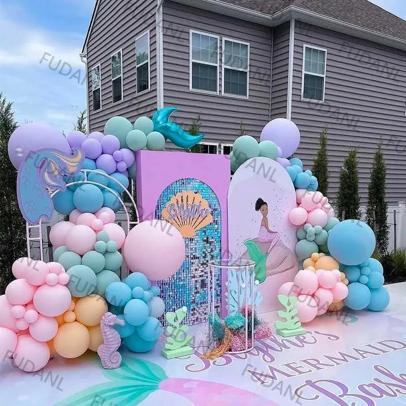 Grand Lot De Ballons Sirène Pour Fille - 1 An - Multicolore - Décoration D'anniversaire Pour Fille Et Garçon - Coquillage Sirène - 1er Anniversaire