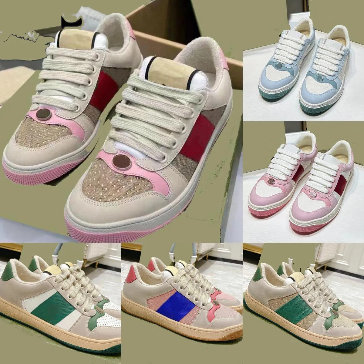 Talla 35-45 Diseñador zapatos casuales zapatillas de lujo zapatos de moda zapatos para hombres zapatillas clásicas de cuero vintage