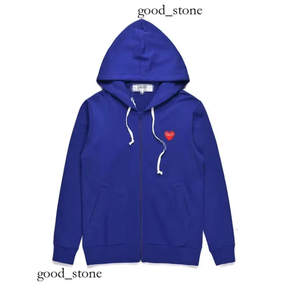 CDGS Sweat à capuche Hoodies Sweatshirts SweatShirts Designer Men's Sweatons Com des Garcons Play Sweatshirt Red Heart Zip Up Hoodie Brand Navy Blue Size XL CDGS Shirt 735