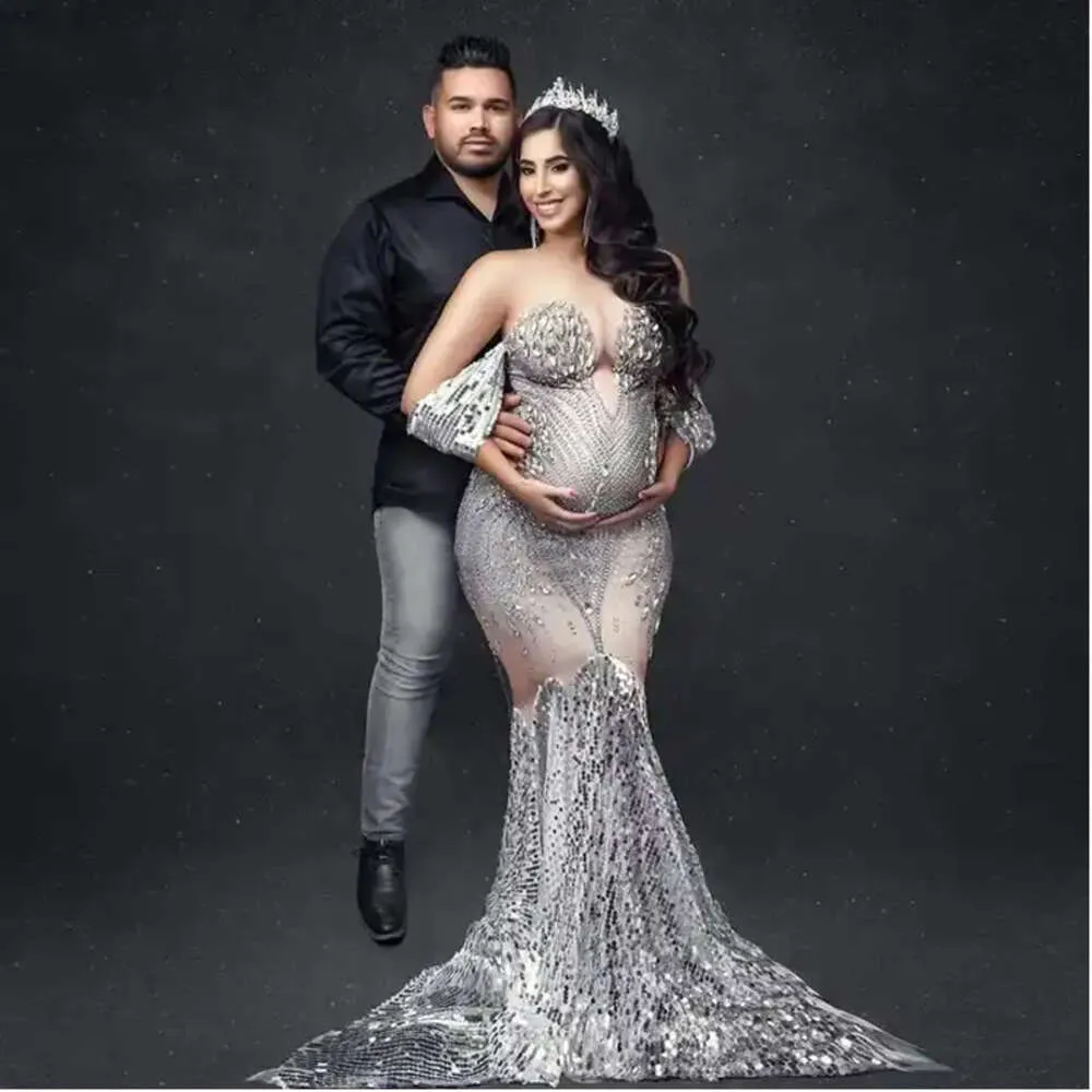 Rhinestone maternity dress deals