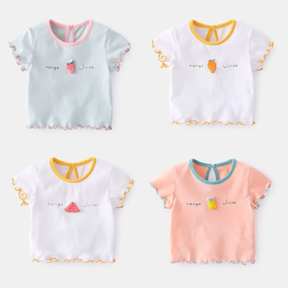 2023 zomermeisjes blouse bloemen shirts voor kinderen peuter t-shirts baby tops kinderkleding 1-3 jaar L2405