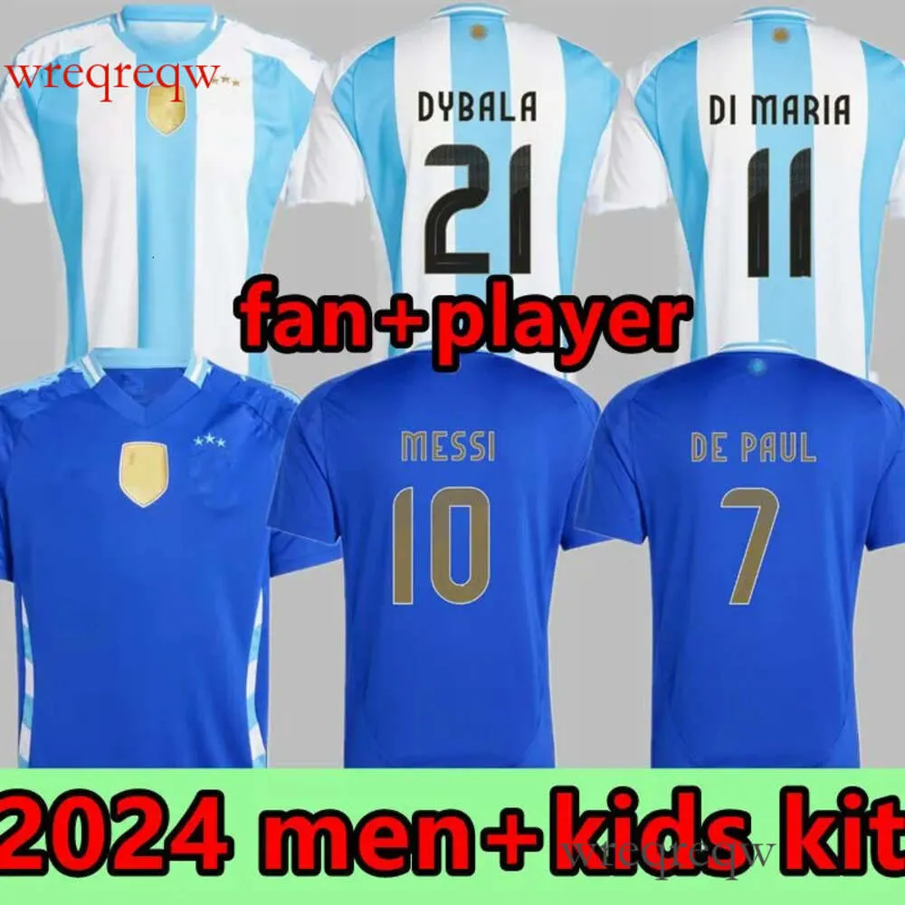 Zupełnie nowy 2024 2025 Koszulki piłkarskie Argentyny Fani Wersja Messis Allister Dybala di Maria Martinez de Paul Maradona Men and Women Football Shirt