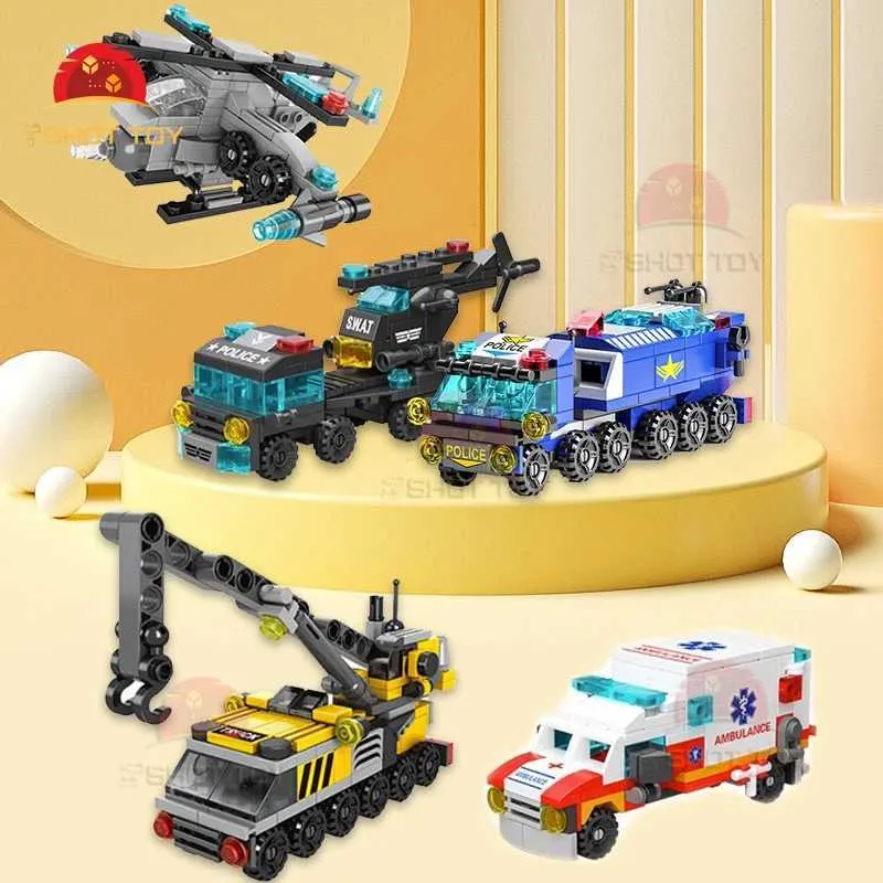 6 In 1 Construction Toys Argos Set For Kids Urban Fire Truck