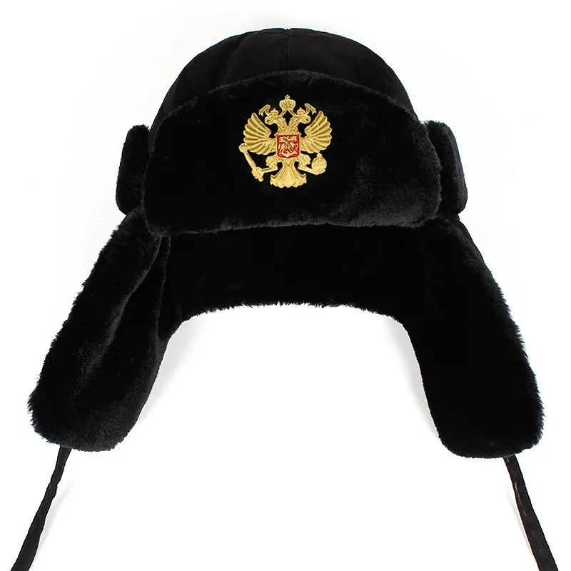 New Men Russian National Emblem Lei Feng Hat Chapeau hiver