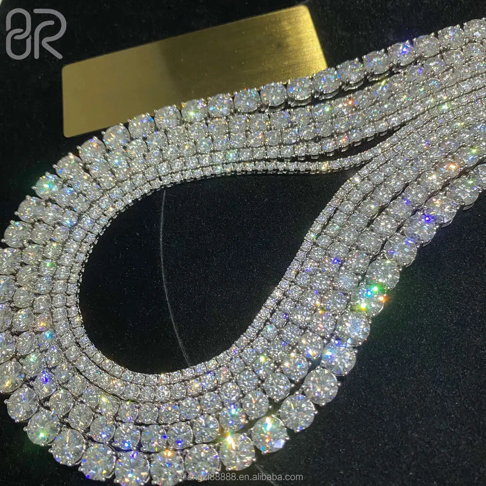 Style hip hop 5 mm laboratoire diamant en diamant Collier Gia Igi Igi Round Brilliant Cut Sier Bracelet