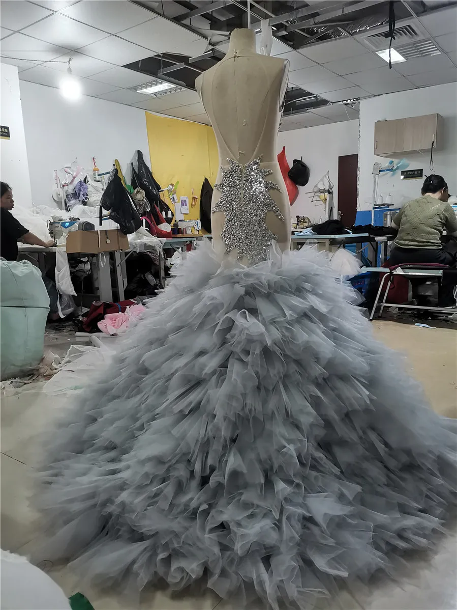 grey mermaid prom dress Silver Gray V Neck Mermaid Lace Prom Dresses, Gray Mermaid Lace Formal jbydress