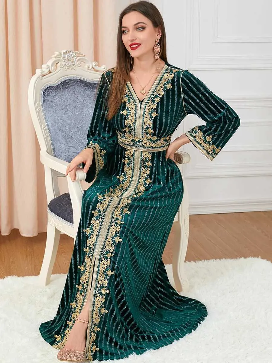 Ethnic Velvet Muslim Dress Women Autumn Winter Embroidered Long Robe Abaya  Kaftan from Dhgate Ethnic Clothing - price 13.71