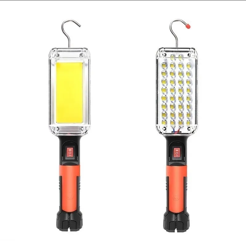USB COB work light, portable LED flashlight, 18650 adjustable, 2 modes, waterproof, magnetic design, camping light, 