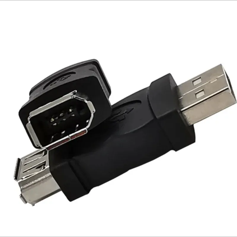 新しいFirewire IEEE 1394 6ピン女性からUSB 2.0タイプA男性アダプターアダプターカメラMP3プレーヤー携帯電話PDASブラックドロップシップ