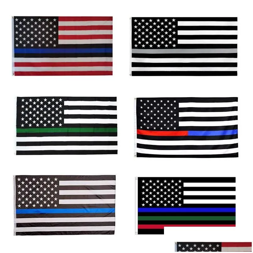 Banner Flags 3x5ft Black American Flag Polyester No Quarter Av US USA Protection Historical Protection a doppia faccia a doppia facciata esterna 6 dhcil