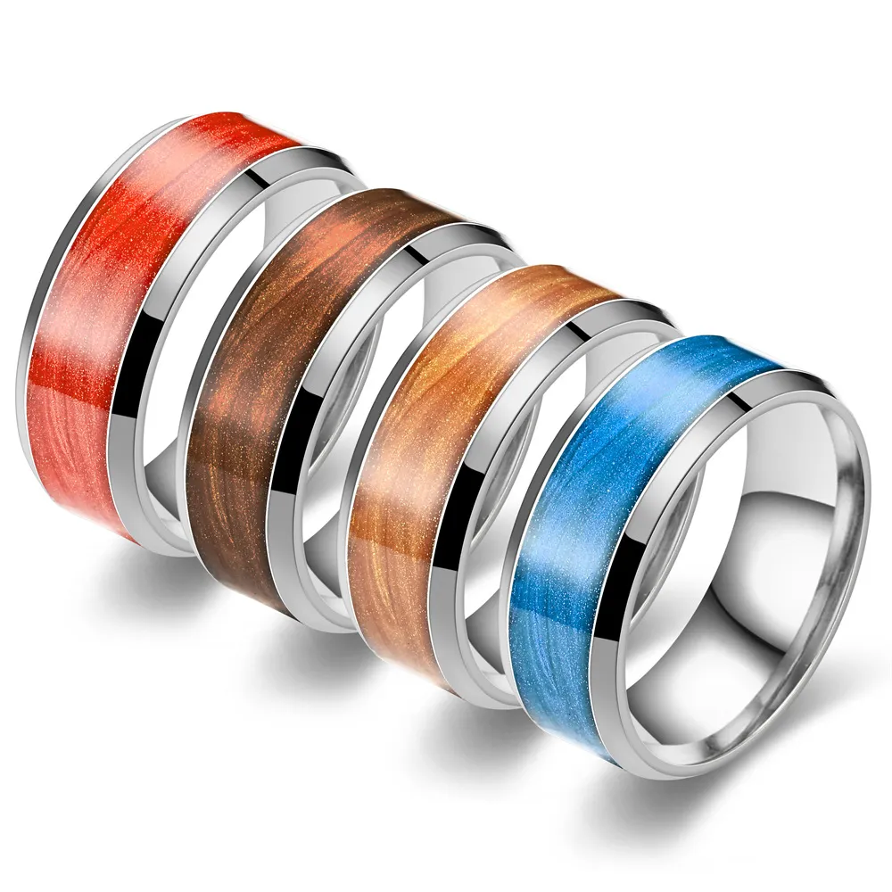 Premium Stainless Steel Ring Bands: Red/Blue Matte Finish