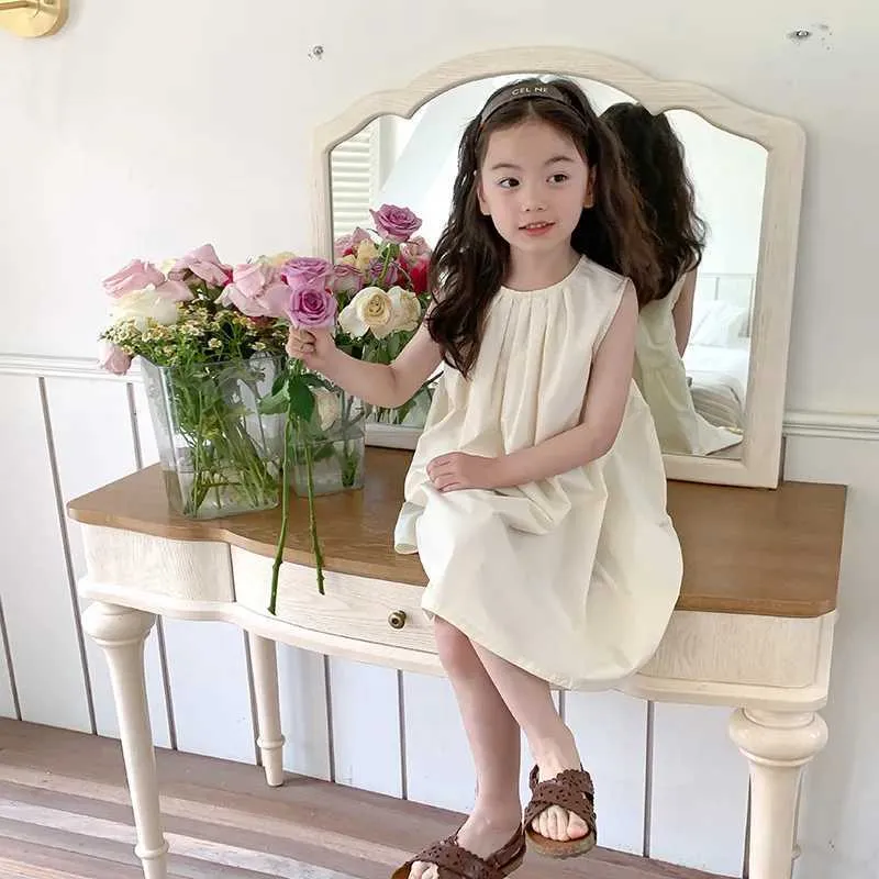Girls Sleeveless Solid Color Backless 100% Cotton Dress for Toddlers 2-7Y  Summer from Dhgate Girls Dresses - price 17.79
