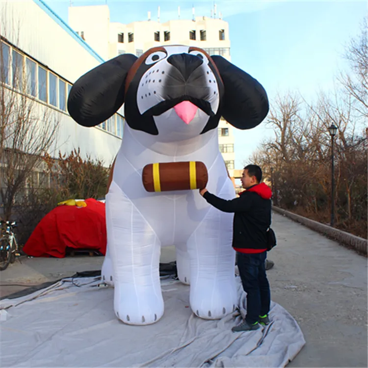 Atacado 5m de 16,4 pés de comprimento de cão inflável gigante para decorações de eventos de Natal