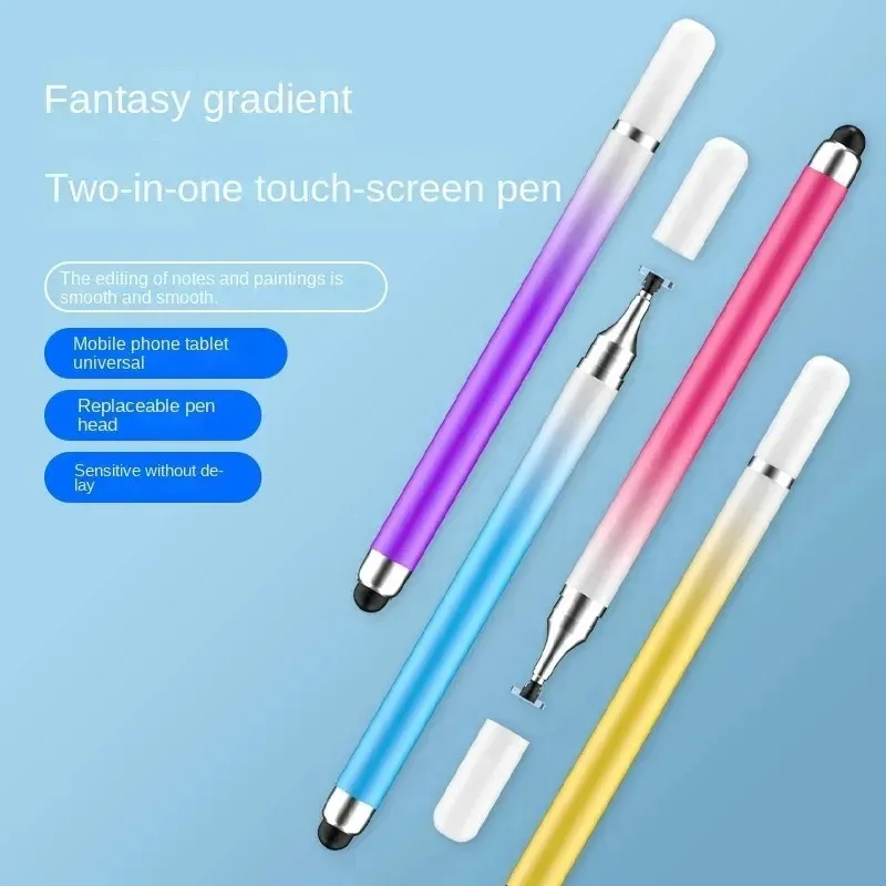 2 em 1 caneta de caneta para celular para tablet Touch lápis de toque para iPhone Samsung Universal Android Desenho de Tela Lápis