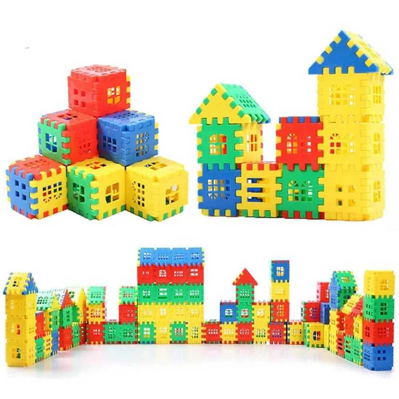 Blocks building blocks colored plastic childrens puzzle toy for ages 3 ...