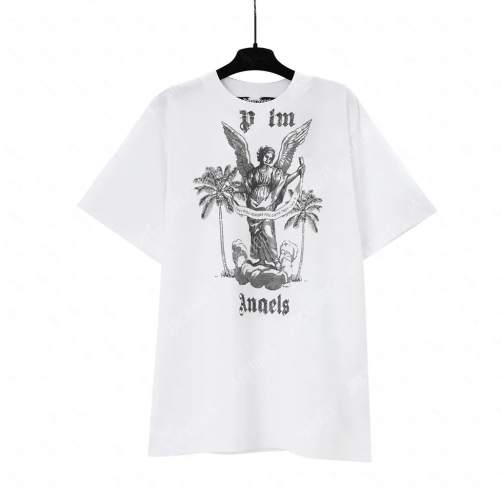Palm Pa Harajuku 24SS Spring American Retro Briefdruck Logo Luxurys T -Shirt Lose übergroße Hip Hop Unisex Kurzarm Tees Engel 2263 PCJ