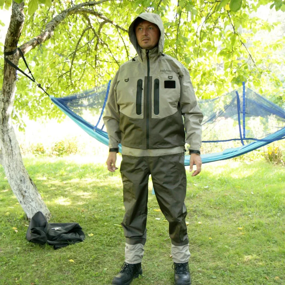 Mens Breathable Fly Fishing Wading Jacket Waterproof Fishing Wader Jacket Clothes Outdoor Hunting Fishing Clothing 240515
