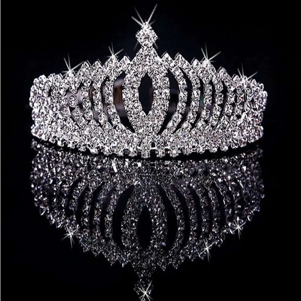 Hair Hoop Crown Rhinestone Tiara With Comb High Grade  display picture 3