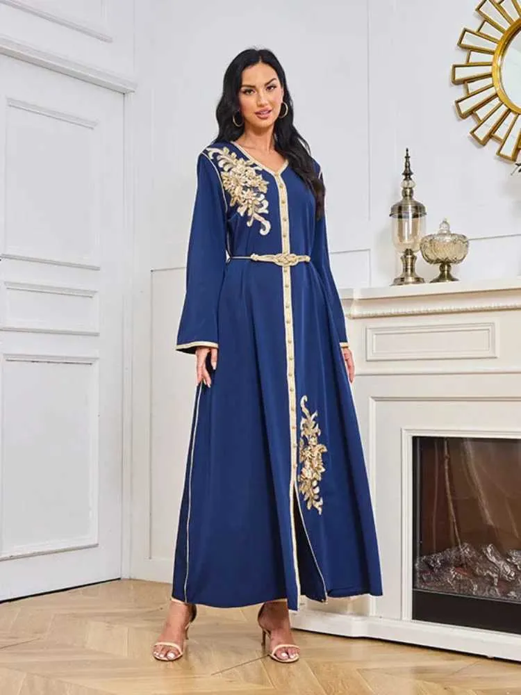 Ethnic Embroidered Polyester Broadcloth Muslim Long Dress Women Abaya with  Belt for Spring Summer from Dhgate Ethnic Clothing - price 10.74