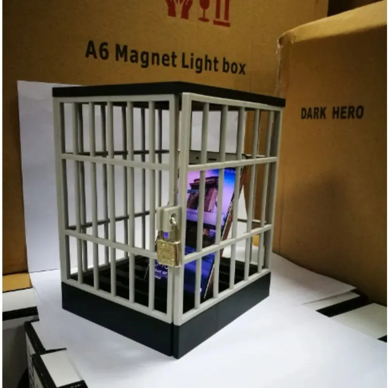 Table Office Gadget Storage Organizer Organizador Cosmetic Organizer Mobile Phone Jail Cell Prison Lock Up Safe Smartphone Home