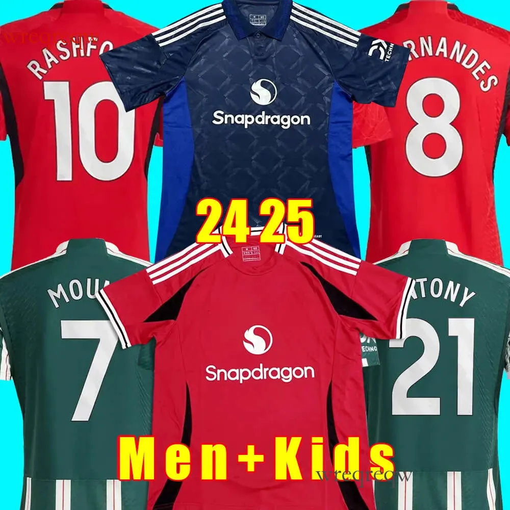 23 24 25 25 Rashford Casemiro Mount Amrabat Soccer Jerseys Garnacho Martinez 2024 2025 B. Fernandes 999 MAINOO MARTIAL DŁUGO SKONTOŚCI ZESTAW SYDUJĄCY