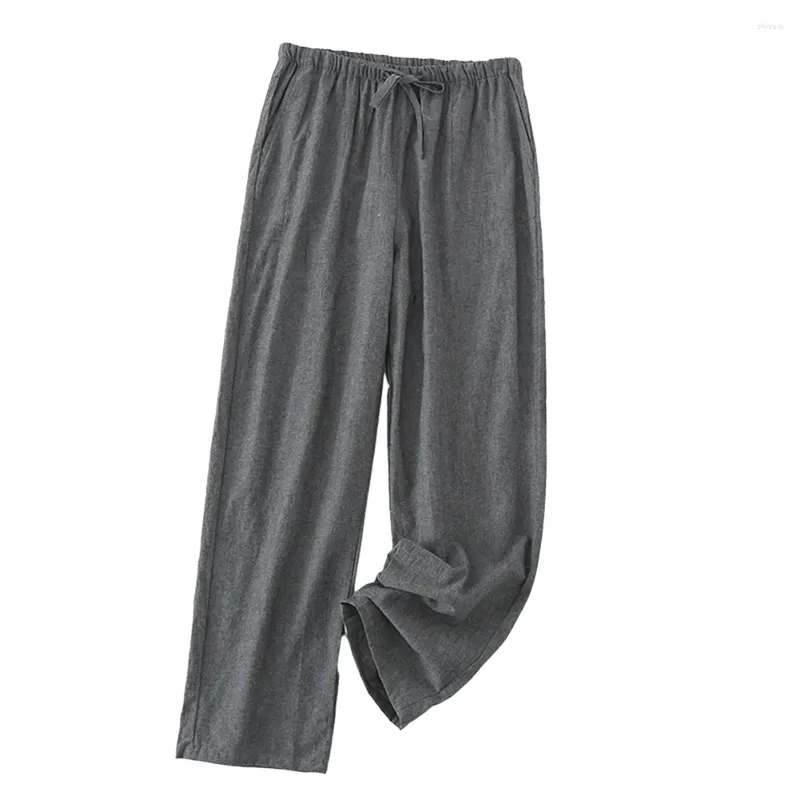 Men's Sleepwear BRAMD Gym confortável Autumn Gym Sport Long Troushers Pijamas Drape M-2xl Pants poliéster Mulheres de cor sólida