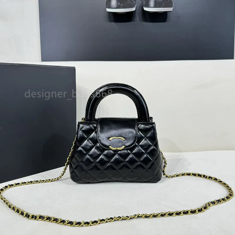 Hot luxury Designer bags New C 23K Tote Diamond Check Chain Bag Single shoulder crossbody Bag Mirror painted leather diamond check quilted calfskin purse