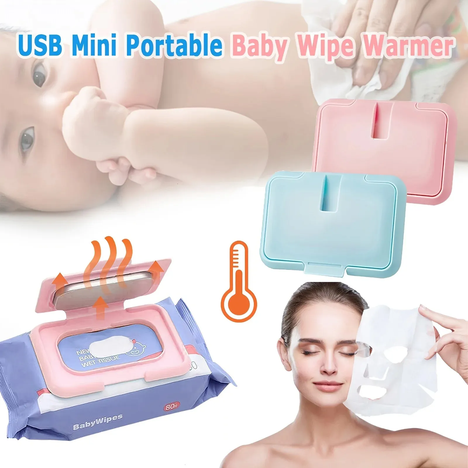 Mini baby portatile USB Wipe Wipe Assaltatrice e battute bagnate Dispenser Resuso riutilizzabile per Born Travel 240516
