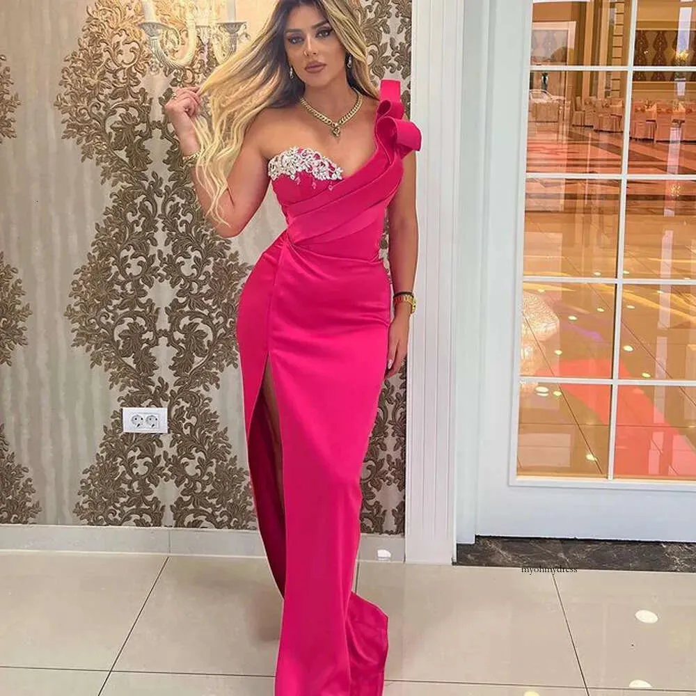 Fuchsia Bridesmaid Dresses One Shoulder Ruched... From Myohmydress, $102.54  | DHgate.Com