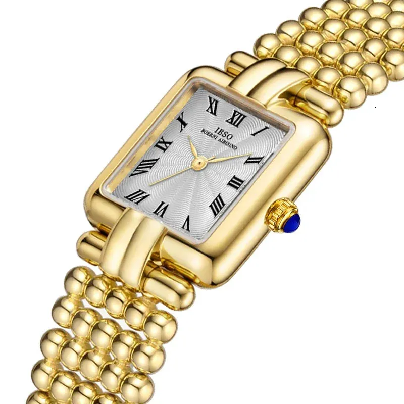 Luxe dames polshorloges vierkante zilveren stalen band mode kwarts handklok vrouwelijke geschenken elegante dames kleine horloges gouden 240515