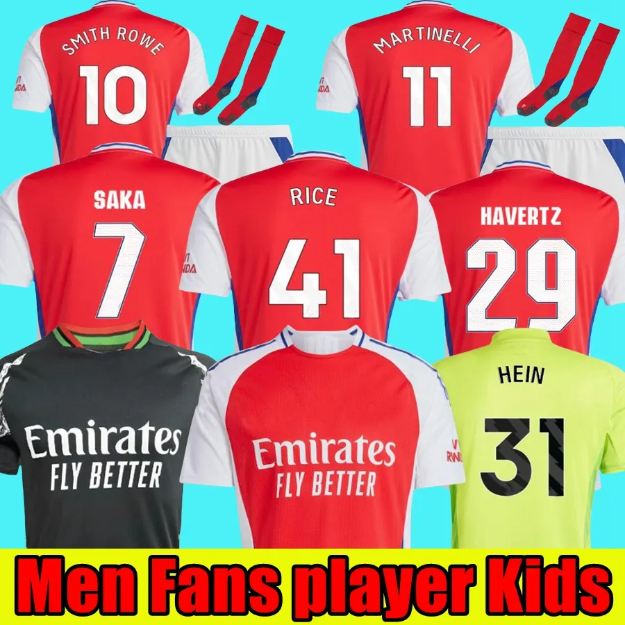 23 24 25 Smith Rowe Saka Sakcer Jerseys Fans Player Martinelli 2023 2024 Football Shirt Men Kit odegaard nketiah G.jesus Zinchenko saliba rice hwhiteout