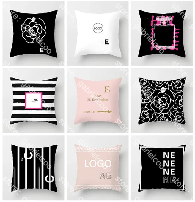 Designer cuscini rosa bianco nero cuscine