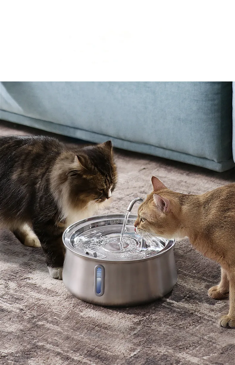 Pet Water Fountain Stainless Steel Automatic Drinking Fountain for Cats Dogs Ultra quiet Pump Healthy Hydration for Multiple Pets Home Pet