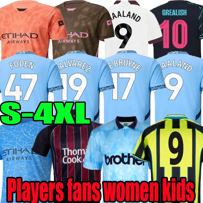 3xl 4xl 23 24 25 Retro Haaland 89 91 93 95 97 98 20 21 Domowy bramkarz koszulka piłkarska Grealish de Bruyne Mans Doku City Foden 2024 2025 Gracze fani Women Football Shirt