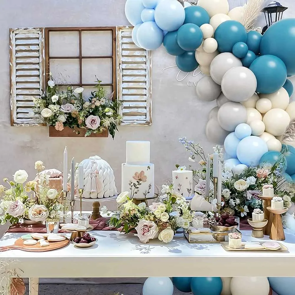 Decorative Balloons Arch Kit: 125 Pastel Blue \u0026 Sand White Latex Balloons  For Wedding, Bridal Shower \u0026 Engagement Party Decorations From Wangcai03,  $16.54 | DHgate.Com, image size:1000x1000