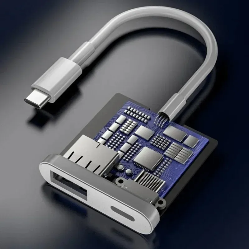2 in 1デュアルUSBスプリッターDAC高速充電タイプ-Cアダプター電源USB 3.0 MacBook携帯電話の外部Android