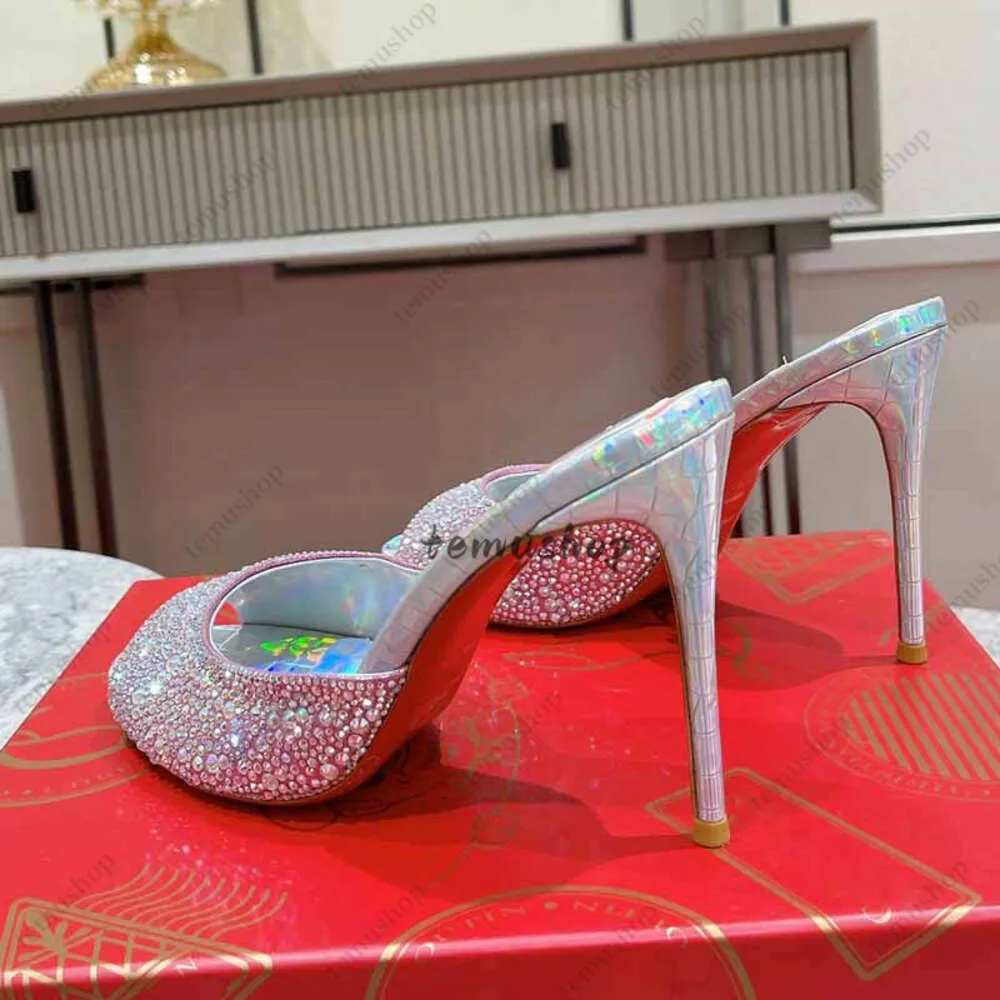 Luxury Crystal Red Sneakers Wedding High Heels Shoes for Women Size 35 42