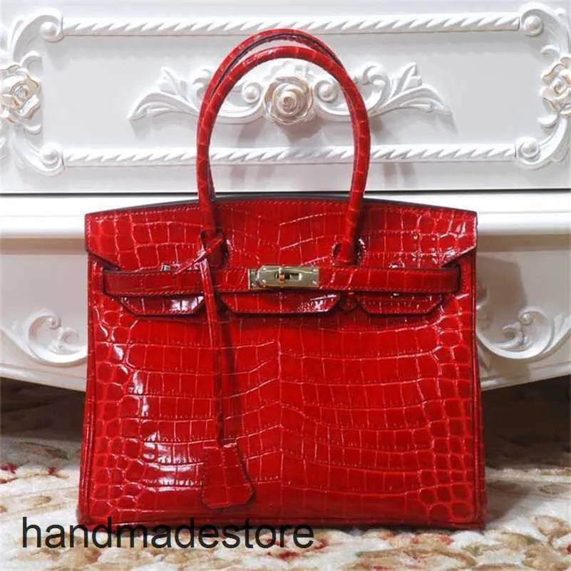 Women's Bag 2024 Platinum Crocodile Tote Mönster Kvinnors äkta läder Kvinnors handväska Personlighet DVIM