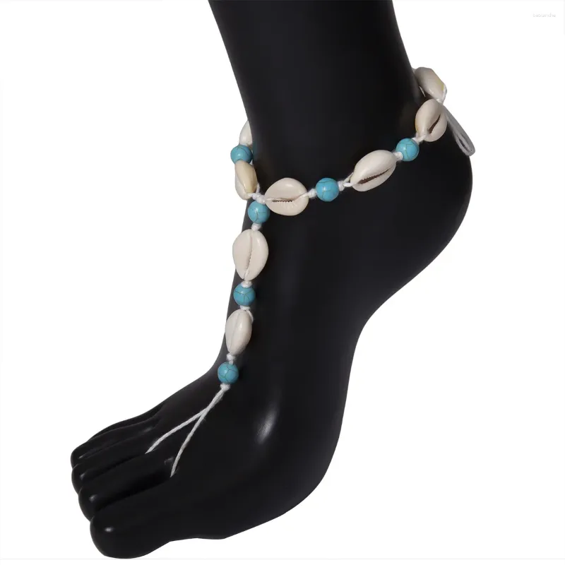 Anklets 1pc Boho Natural Sea Shell Foot Anklet Fashion Toe Rope Chain Jewelry Ankle Bracelet Beach Barefoot On Leg For Women Wholesale