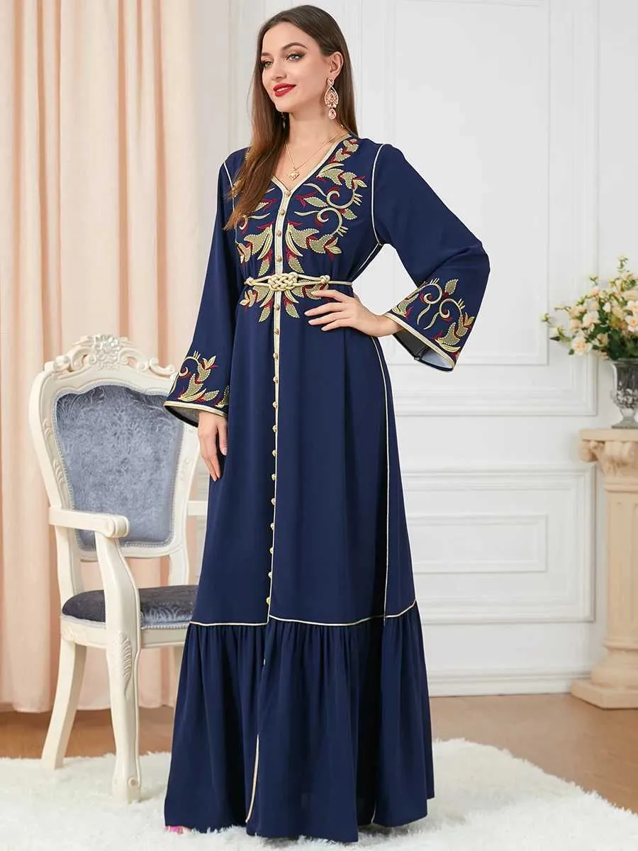 Ethnic Clothing Ramadan Morocco Dress Women Muslim Abaya Embroidered Belted  Kaftan Party Dress from Dhgate Ethnic Clothing